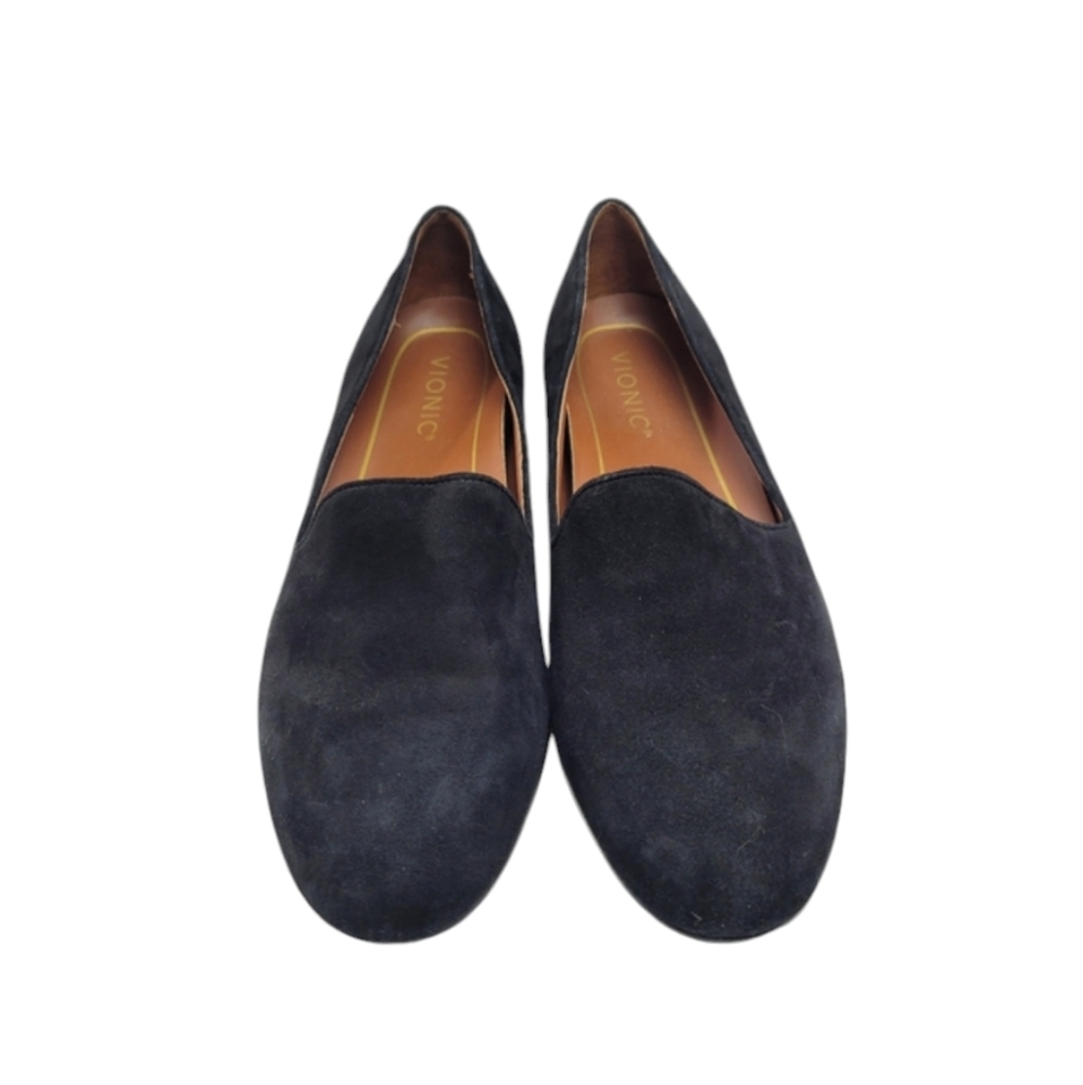 Vionic Willa Slip On Black Suede Ballet Flat Size 8.5
